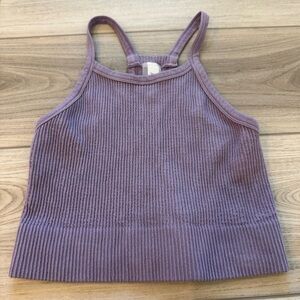 NWOT Altar’d State As Revival Purple Ribbed Cropped Tank Top